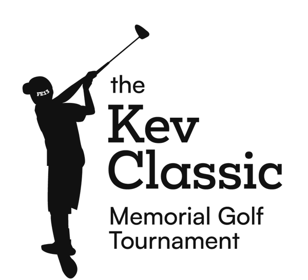 The Kev Classic Memorial Golf Tournament logo: a young golfer mid-swing